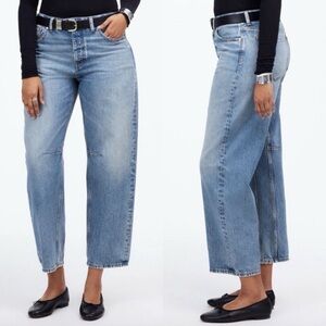 Madewell The Darted Barrel Leg Jeans Womens 32 Dobbins Wash NR527